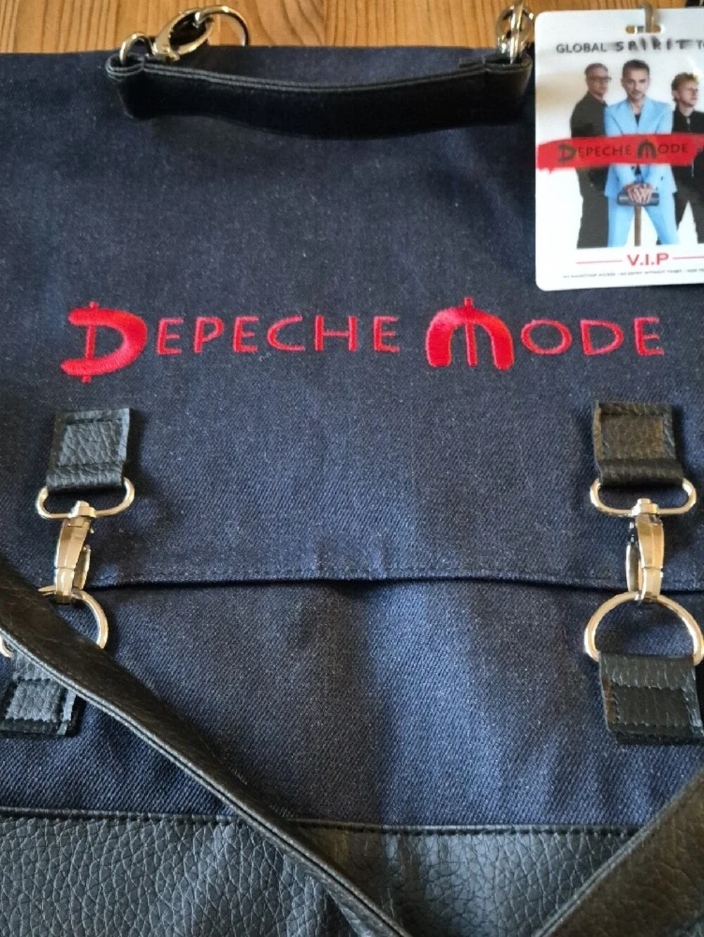 Navy & Black Canvas Laptop Messenger Bag From GLOBAL SPIRIT TOUR OF DEPECHE MODE